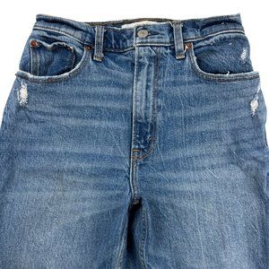 Abercrombie & Fitch 90's Straight Ultra High Rise Rip Med Wash 27/4 Curve Love